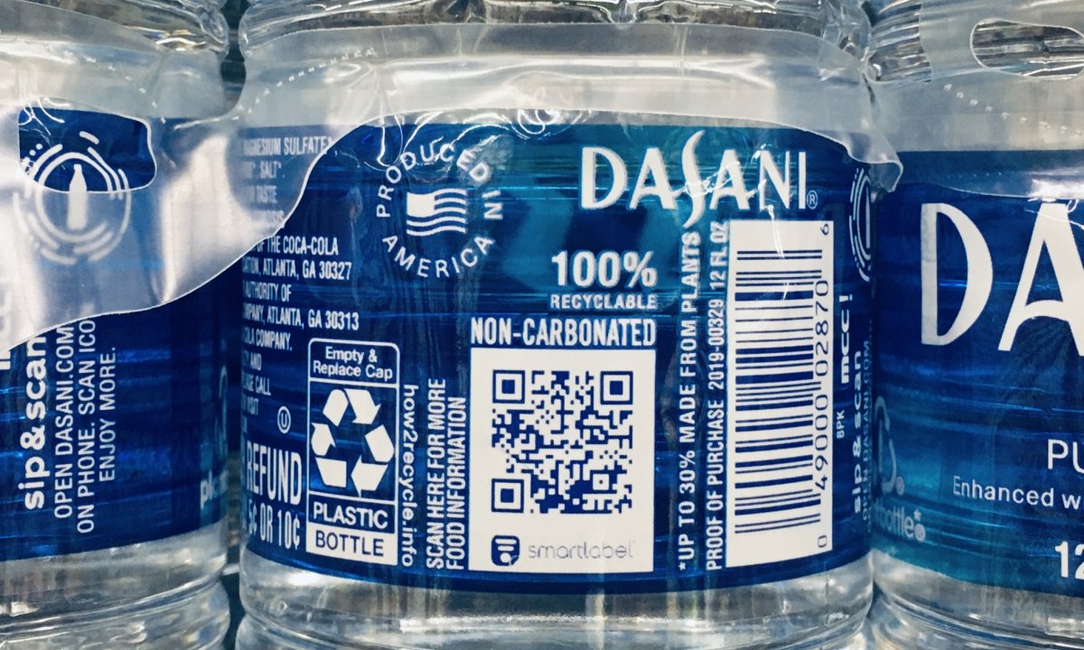 Dasani water bottles display arrows symbol