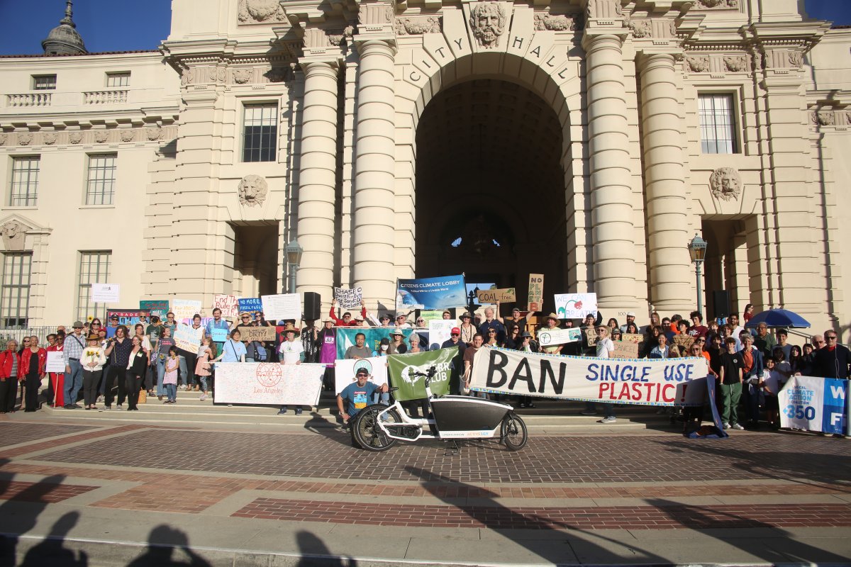 Pasadena Regional group with various climate and environmental organizations at the Pasadena 100 Rally on October 24th