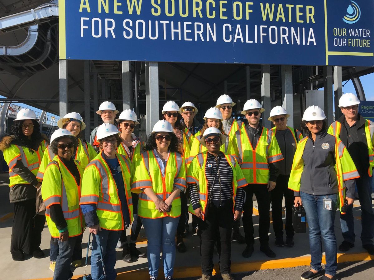 WatCom tours MWD/ LA Sanitation Recycled Water Pilot Project, March 2020 before shutdown.
