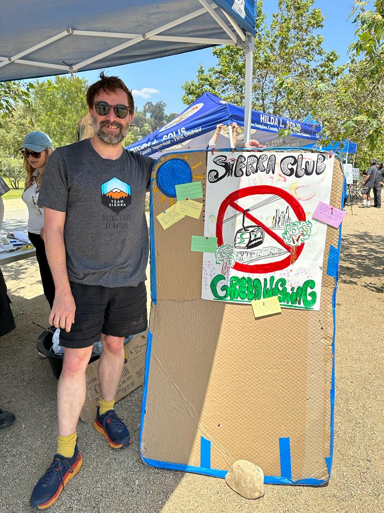 Mathieu Bonin of the Central Group. In solidarity with the community, Central Group activists attend a kite festival in LA Historic Park.  We support underserved communities and highlight the significance of the park's sky, which would be compromised by the gondola overhead.