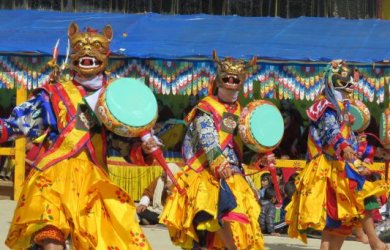 Festival Dancers in Bhutan