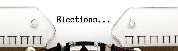 'Elections...' typed by typewriter